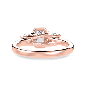 50-Pointer Emerald Cut Solitaire Diamond Accents 18K Rose Gold Solitaire Ring JL AU 1232R-A   Jewelove.US