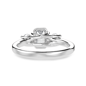 50-Pointer Emerald Cut Solitaire Diamond Accents Platinum Ring JL PT 1232-A   Jewelove.US