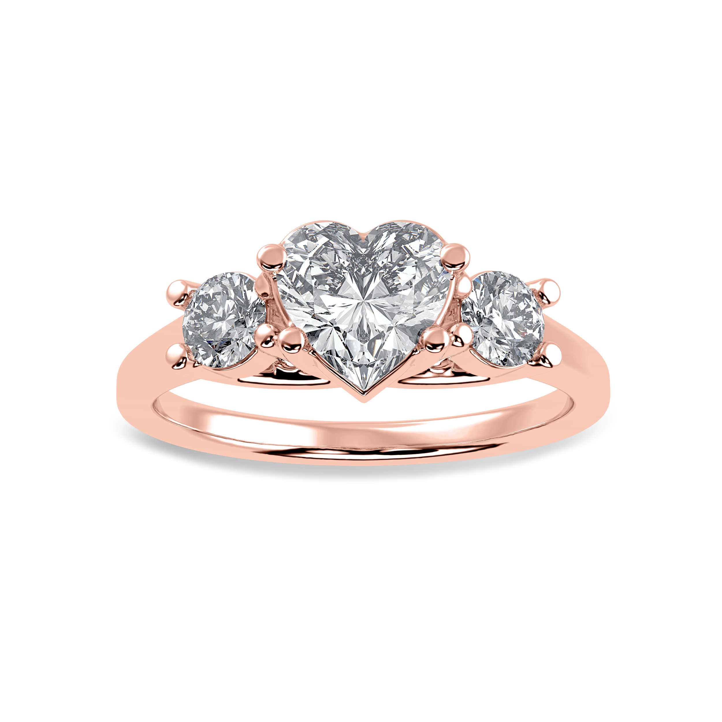 30-Pointer Heart Cut Solitaire Diamond Accents 18K Rose Gold Ring JL AU 1233R   Jewelove.US