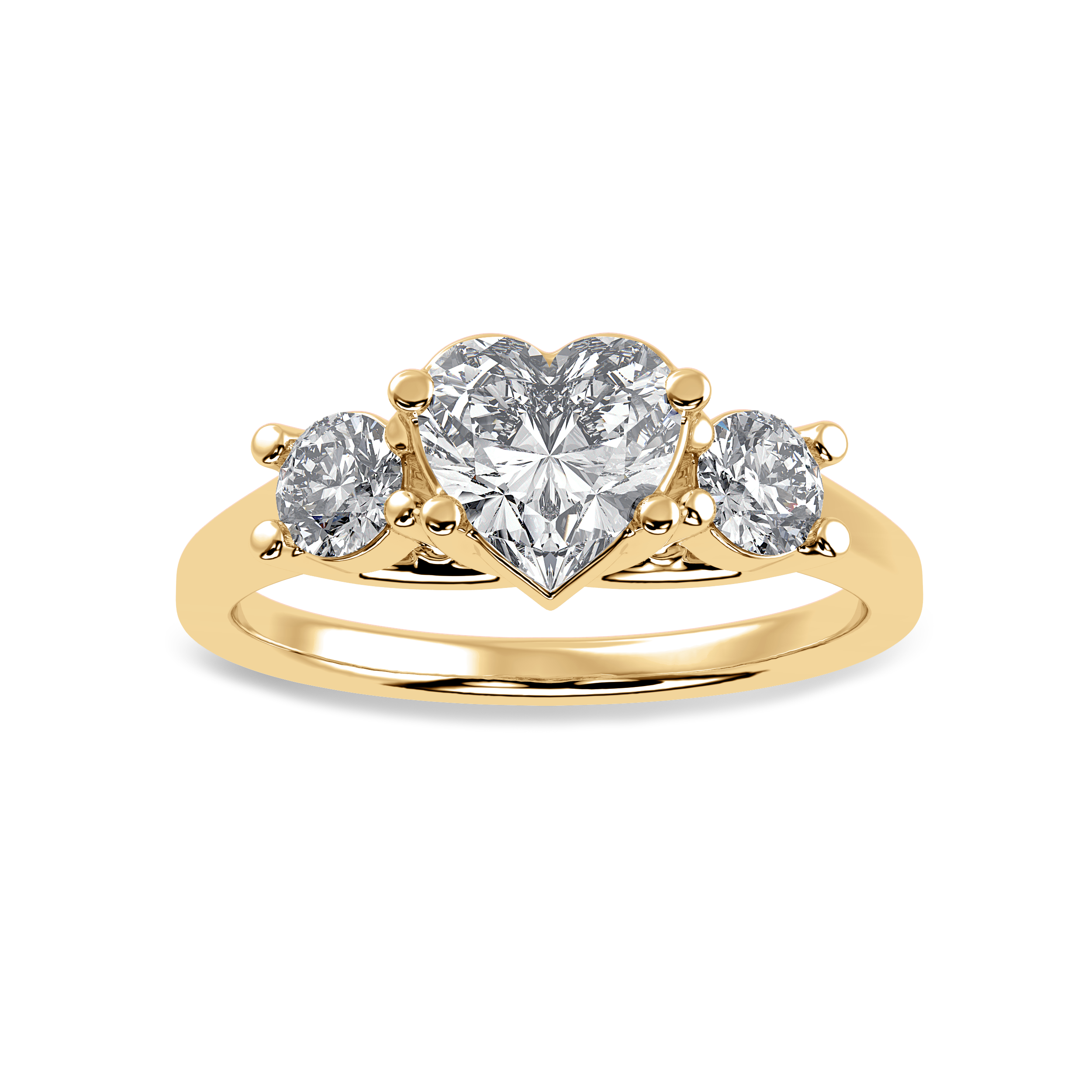 30-Pointer Heart Cut Solitaire Diamond Split Shank 18K Yellow Gold Ring JL AU 1233Y   Jewelove.US