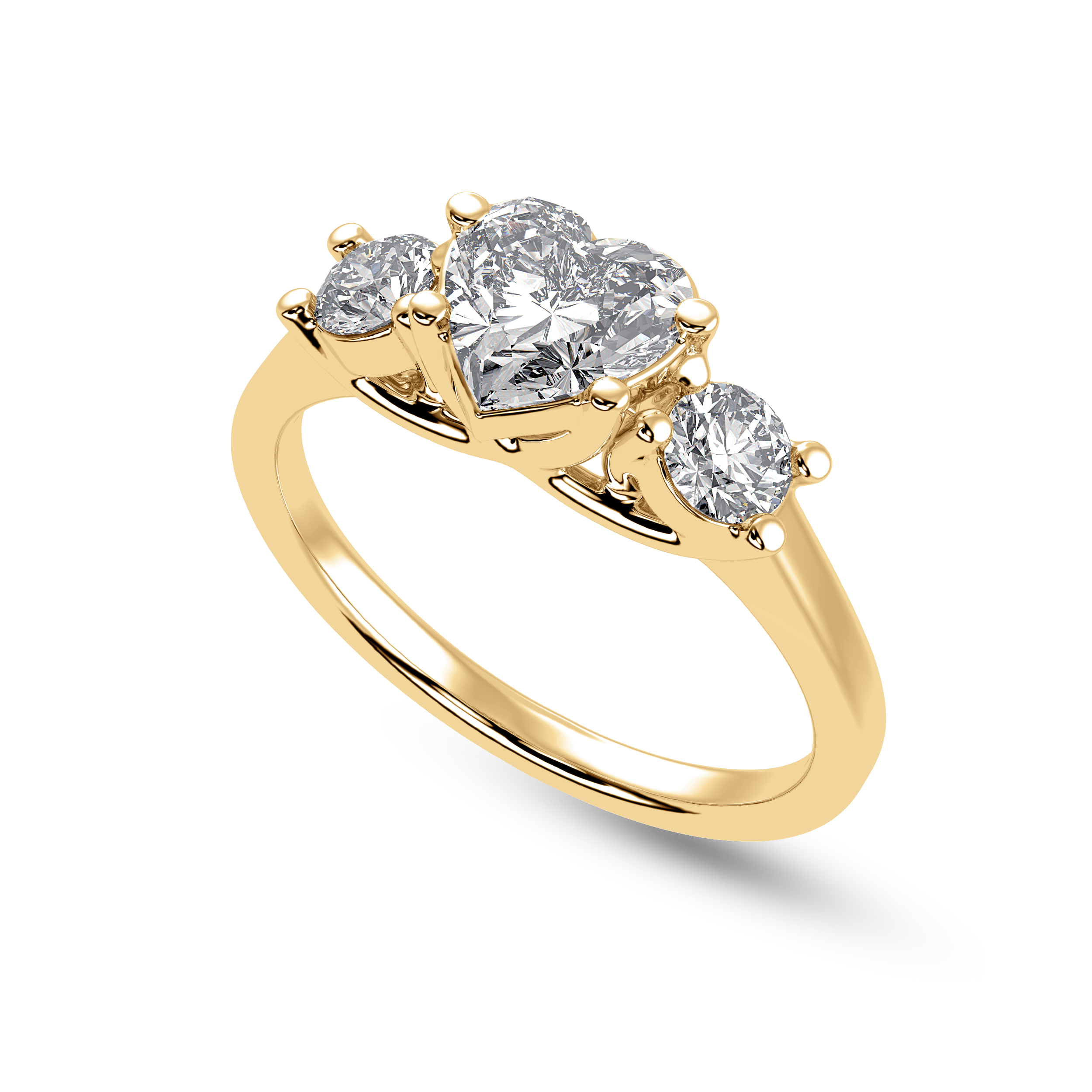 30-Pointer Heart Cut Solitaire Diamond Split Shank 18K Yellow Gold Ring JL AU 1233Y   Jewelove.US