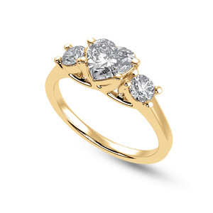 30-Pointer Heart Cut Solitaire Diamond Split Shank 18K Yellow Gold Ring JL AU 1233Y   Jewelove.US