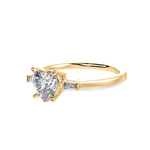 Load image into Gallery viewer, 30-Pointer Heart Cut Solitaire with Diamond Baguette 18K Yellow Gold Ring JL AU 1225Y   Jewelove.US
