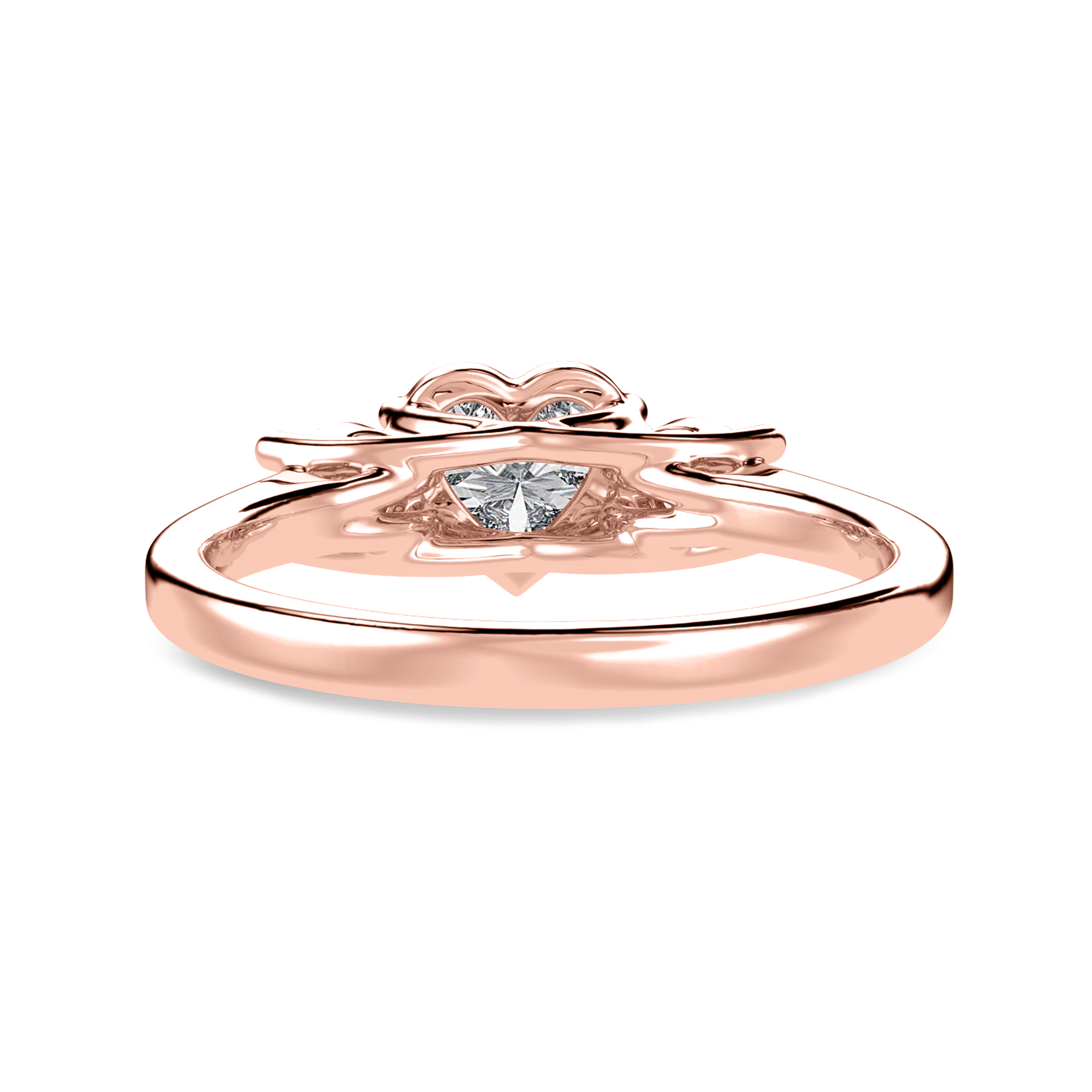 30-Pointer Heart Cut Solitaire Diamond Accents 18K Rose Gold Ring JL AU 1233R   Jewelove.US