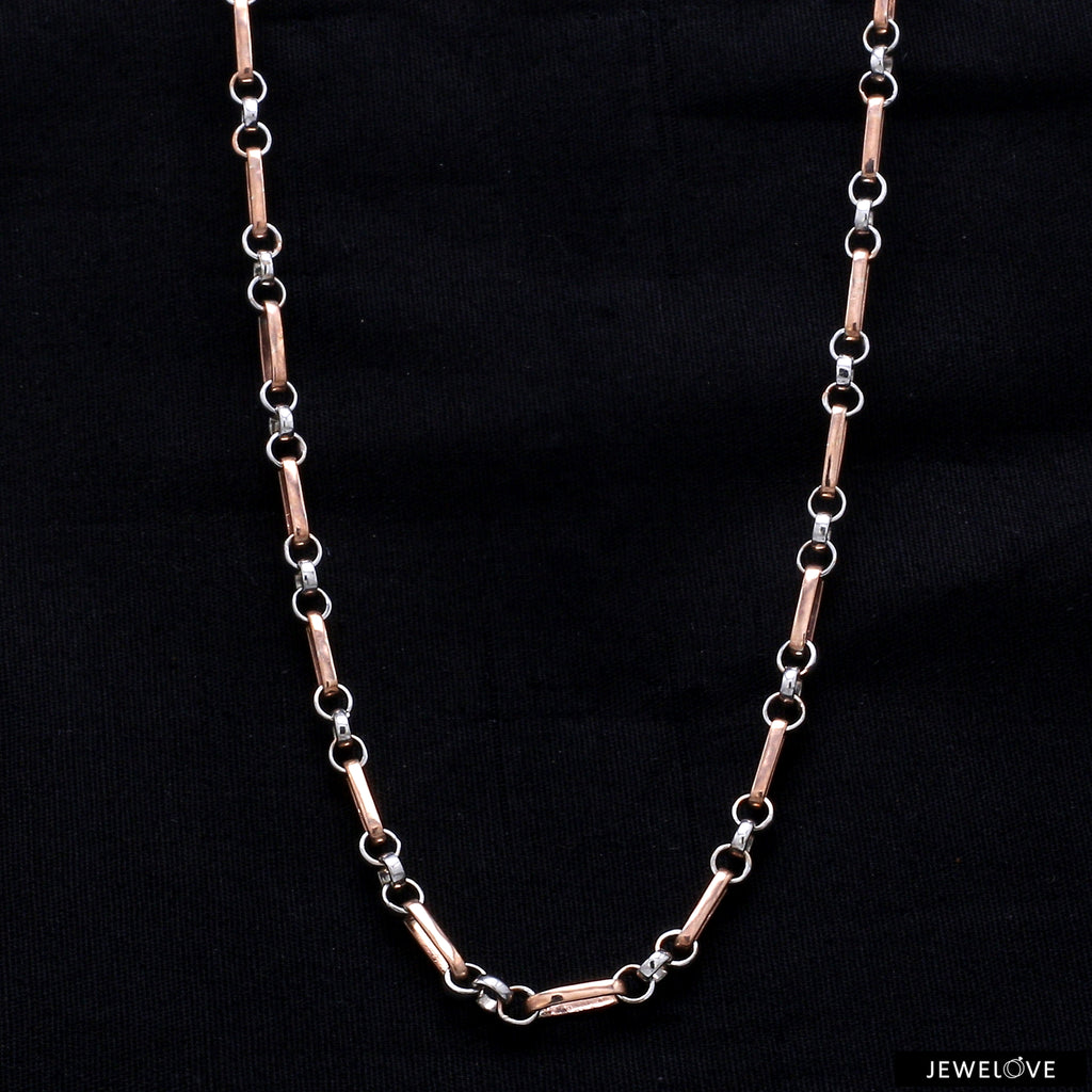 Platinum + Rose Gold Chain for Men JL PT CH 1029   Jewelove.US