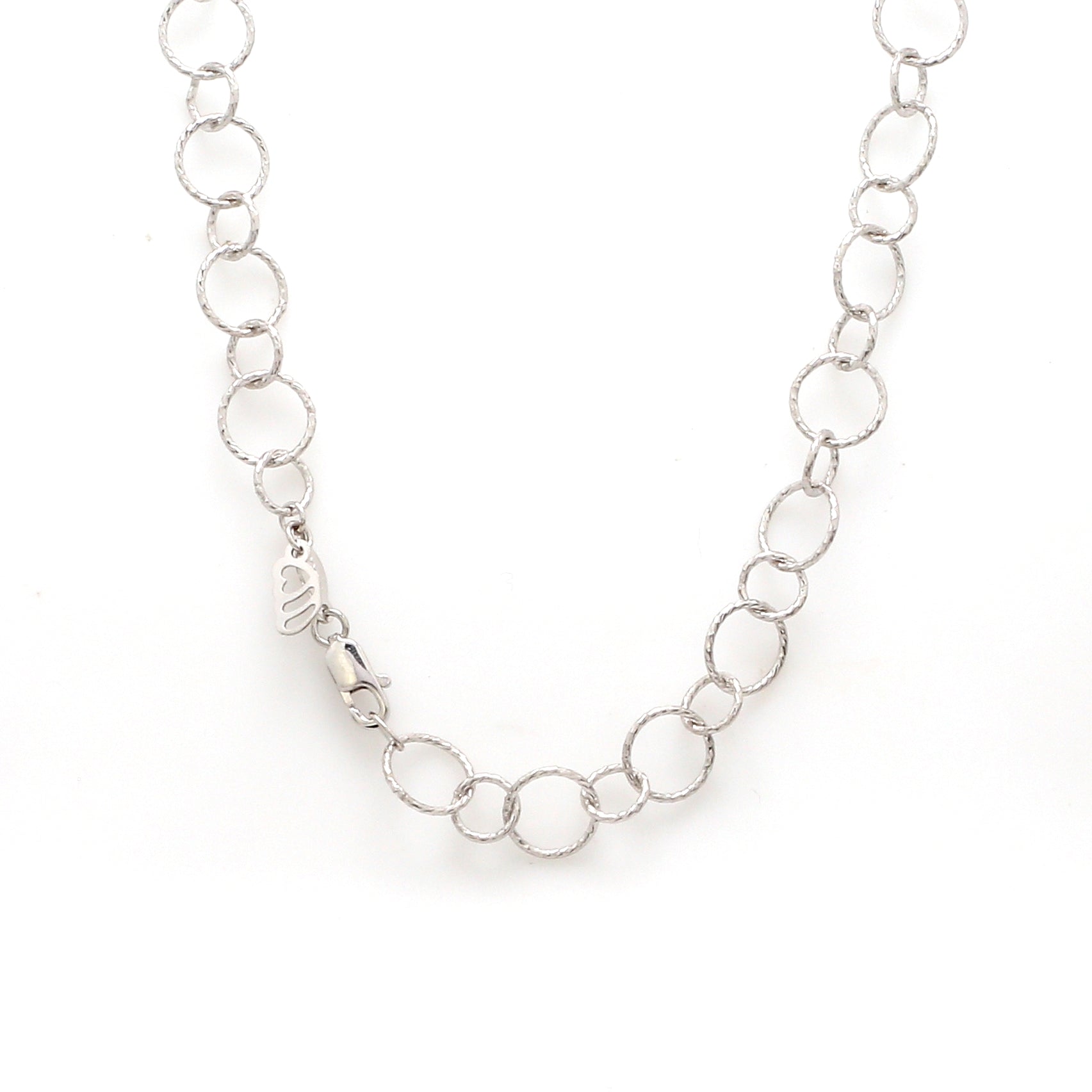 Japanese Platinum Circle Links Necklace Chain for Women JL PT CH 1155   Jewelove.US