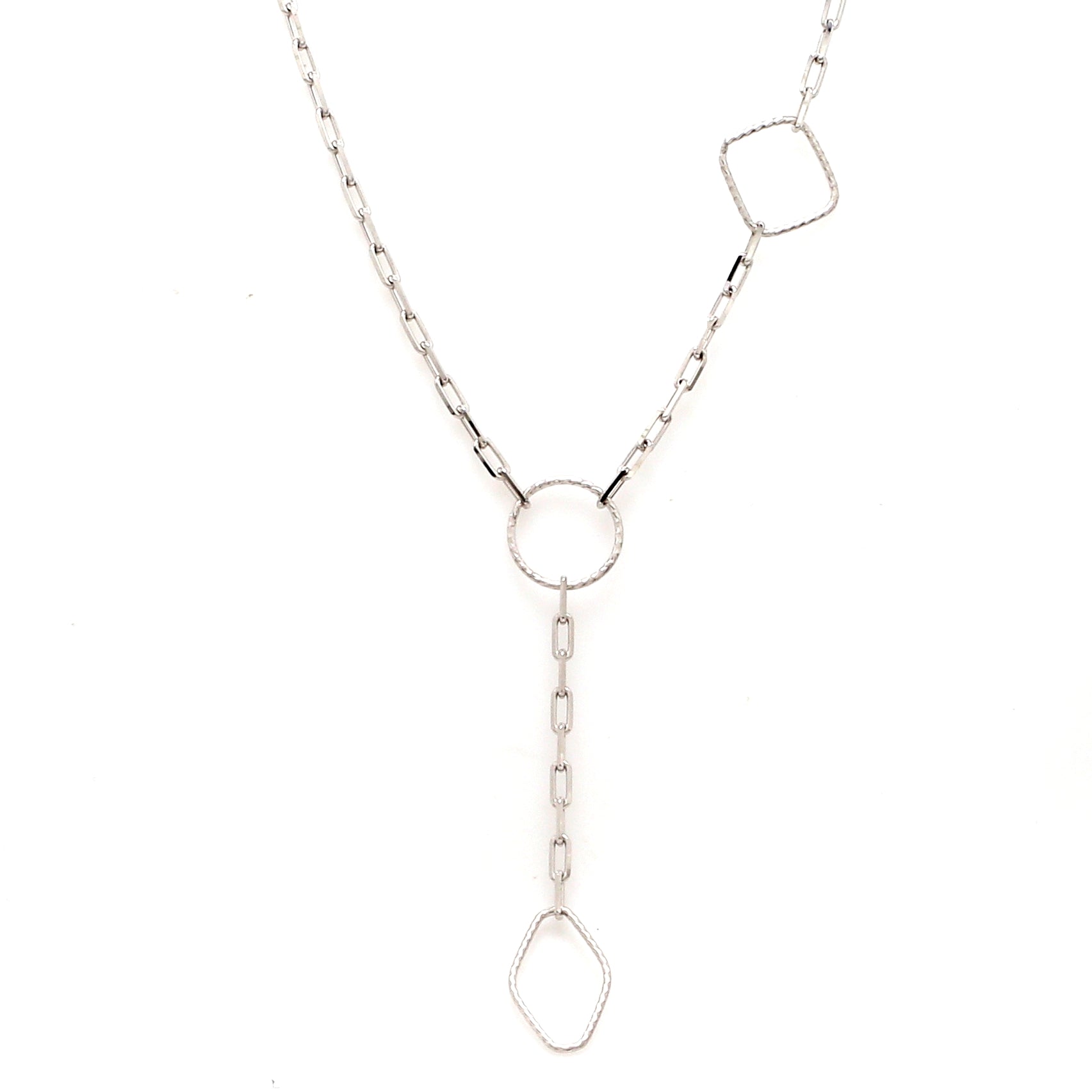 Japanese Platinum 3 Shape Links Necklace Chain for Women JL PT CH 1156   Jewelove.US