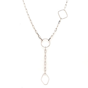 Japanese Platinum 3 Shape Links Necklace Chain for Women JL PT CH 1156   Jewelove.US