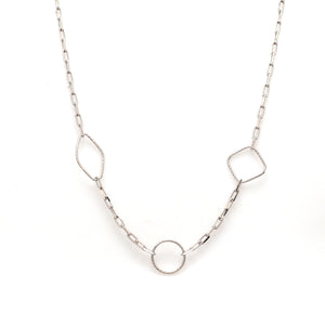 Japanese Platinum 3 Shape Links Necklace Chain for Women JL PT CH 1157   Jewelove.US