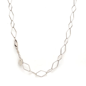 Japanese Platinum Rhombus Links Necklace Chain for Women JL PT CH 1166   Jewelove.US