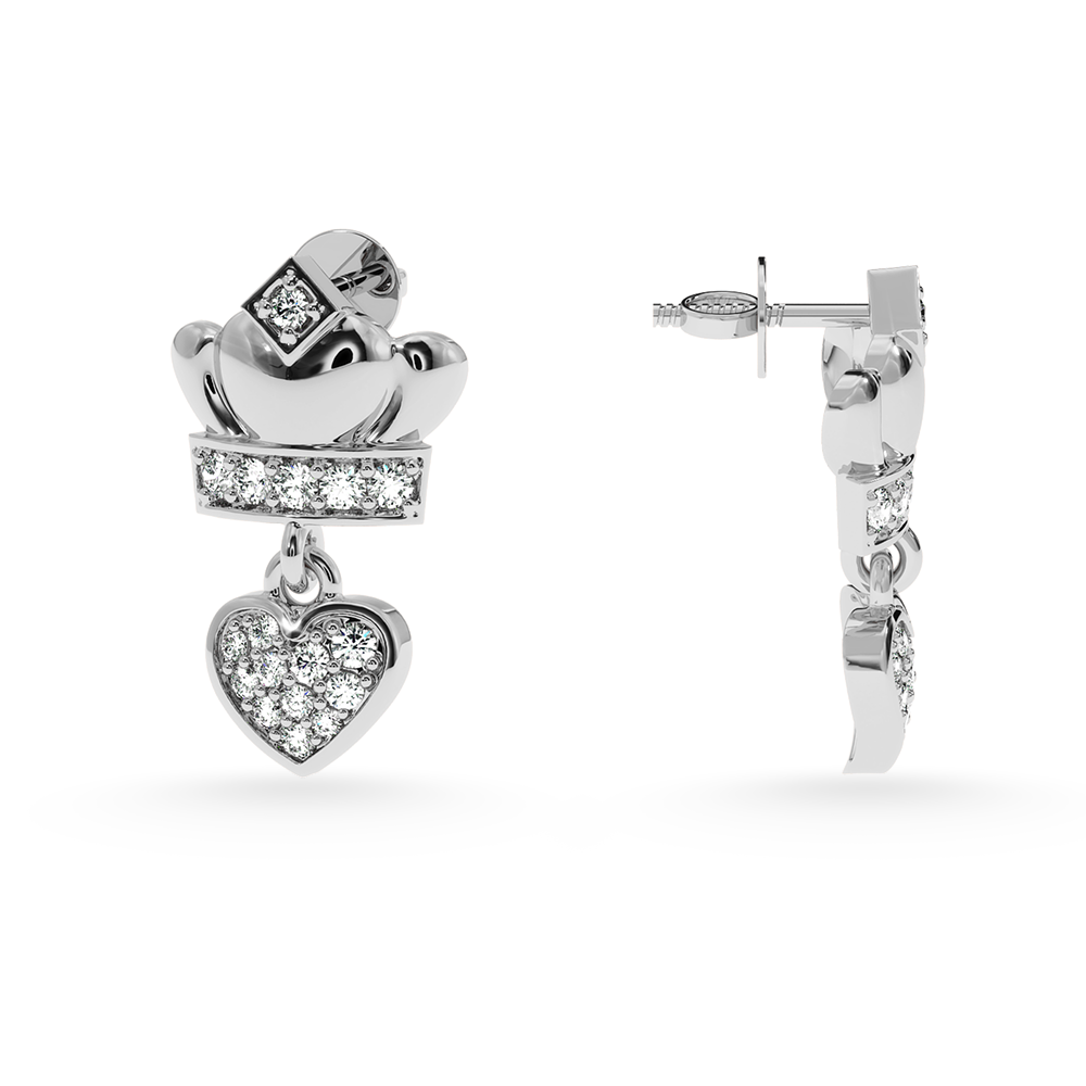 Designer Platinum Diamond Heart Earrings JL PT E LC810   Jewelove.US