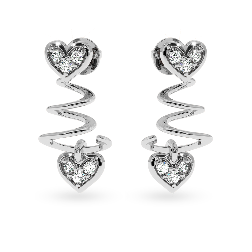 Designer Platinum Diamond Heart Earrings for Women JL PT E LC837  VVS-GH Jewelove.US