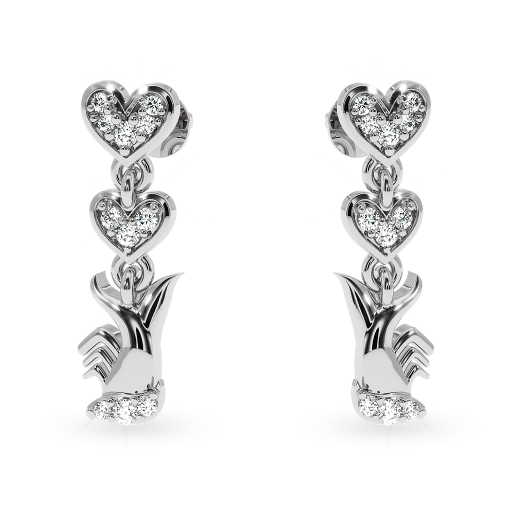 Designer Platinum Diamond Heart Earrings for Women JL PT E LC838  VVS-GH Jewelove.US