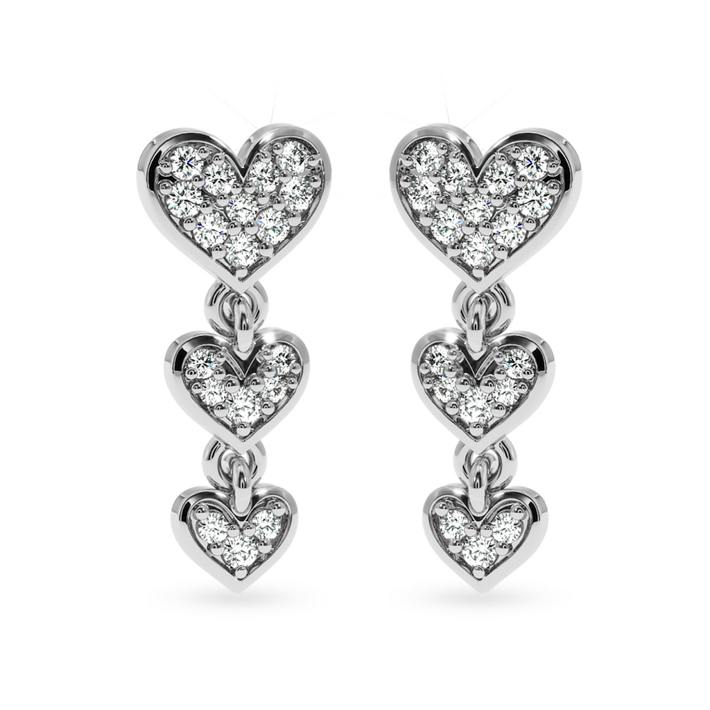 Designer Platinum Diamond Heart Earrings for Women JL PT E LC839  VVS-GH Jewelove.US