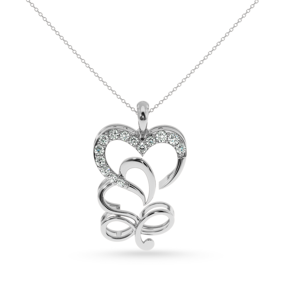 Platinum Diamond Heart Pendant for Women JL PT P LC907  VVS-GH Jewelove.US