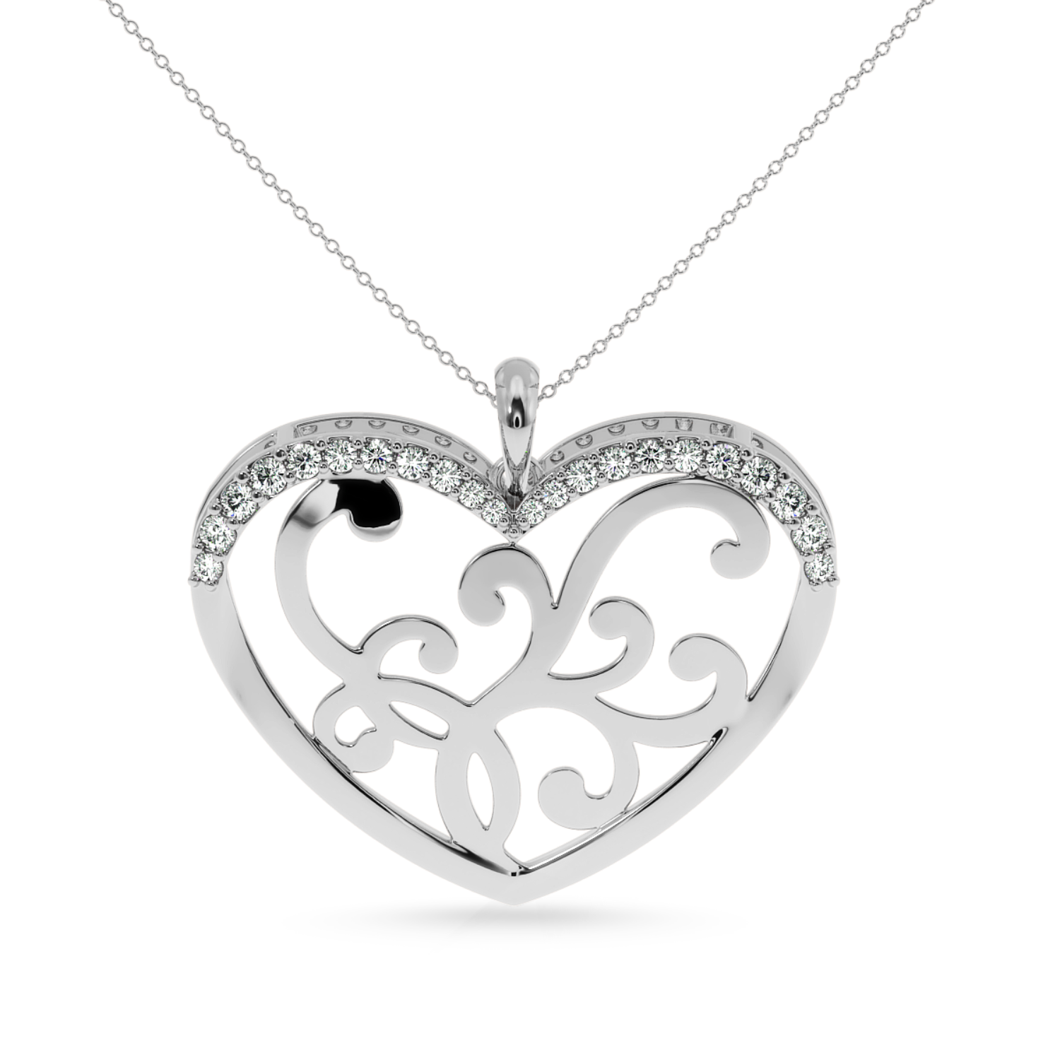 Platinum Diamond Heart Pendant for Women JL PT P LC910  VVS-GH Jewelove.US