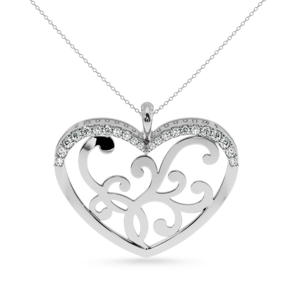 Platinum Diamond Heart Pendant for Women JL PT P LC910  VVS-GH Jewelove.US