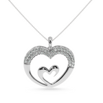 Load image into Gallery viewer, Designer Platinum Heart Diamond Pendant for Women JL PT P LC936  VVS-GH Jewelove.US
