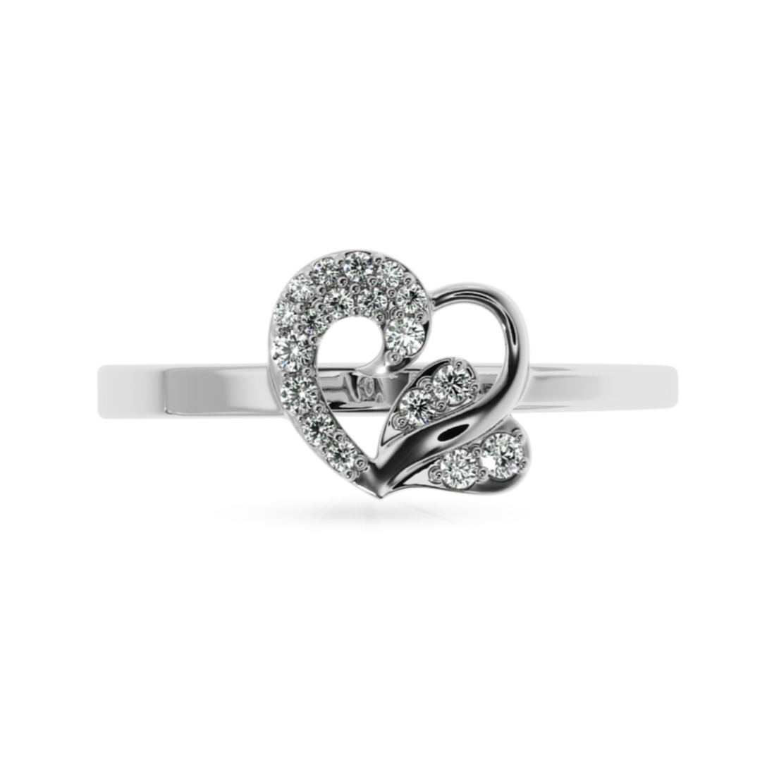 Heart Shape Diamond Ring with Two Hearts – Radiant Bay