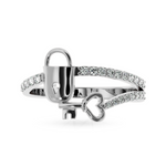 Load image into Gallery viewer, Designer Platinum Diamond Lock Key Ring for Women JL PT LC885  VVS-GH Jewelove
