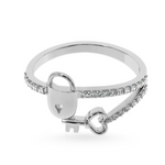 Load image into Gallery viewer, Designer Platinum Diamond Lock Key Ring for Women JL PT LC885   Jewelove
