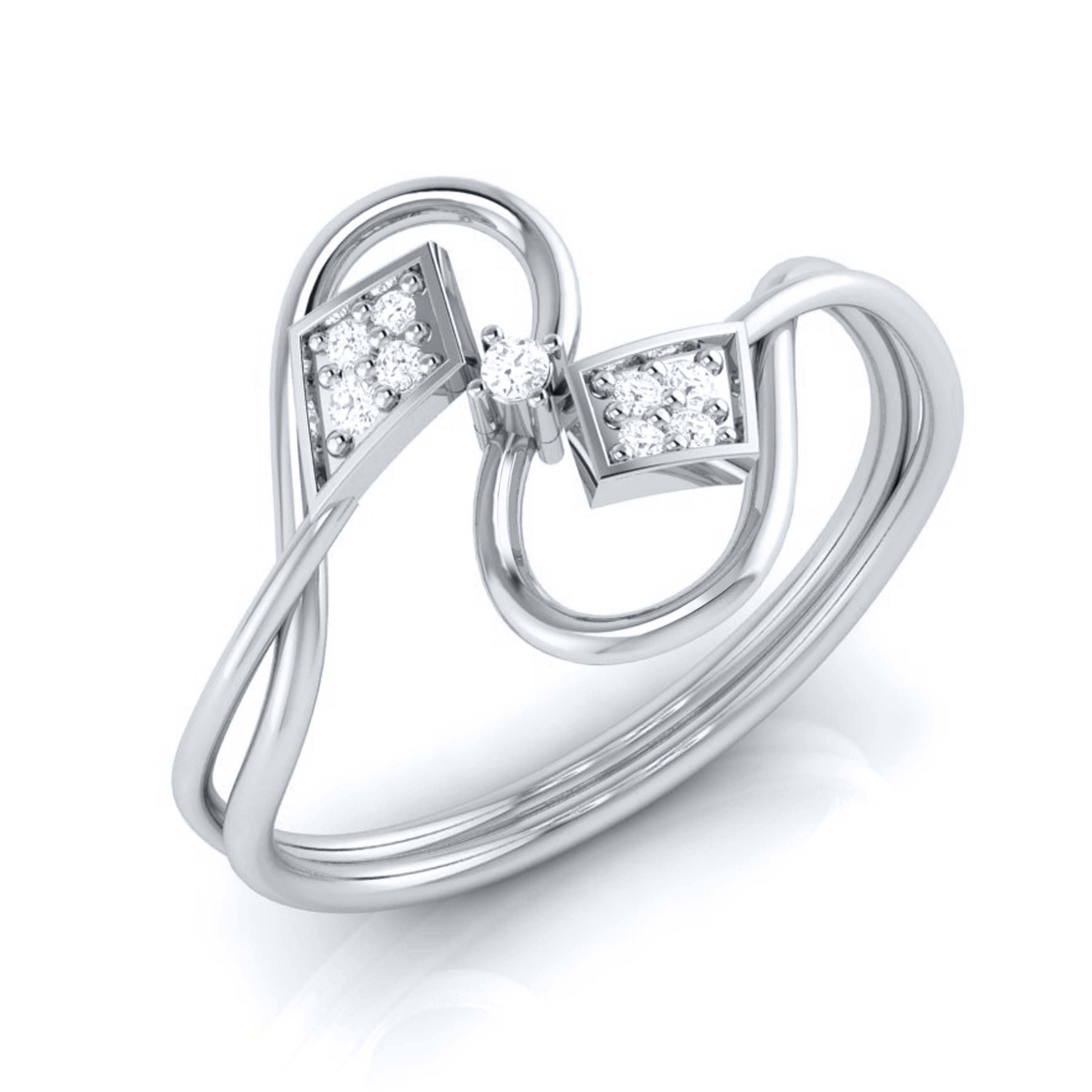 Floral Engagement Rings - Platinum Wedding Ring ADLR424