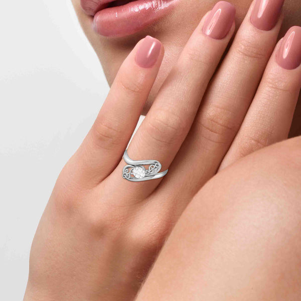 Buy Fida Wedding Ethnic Oxidized Silver Mirror Ring for Women(Free Size)  Online