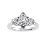 Load image into Gallery viewer, 30-Pointer Marquise Cut Solitaire Diamond Accents Platinum Ring JL PT 1236   Jewelove.US
