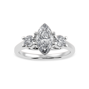 30-Pointer Marquise Cut Solitaire Diamond Accents Platinum Ring JL PT 1236   Jewelove.US