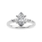 Load image into Gallery viewer, 70-Pointer Marquise Cut Solitaire with Baguette Diamond Platinum Ring JL PT 1228-B   Jewelove.US
