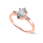 Load image into Gallery viewer, 30-Pointer Marquise Cut Solitaire with Baguette Diamond Accents 18K Rose Gold Ring JL AU 1228R   Jewelove.US
