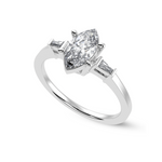 Load image into Gallery viewer, 70-Pointer Marquise Cut Solitaire with Baguette Diamond Platinum Ring JL PT 1228-B   Jewelove.US
