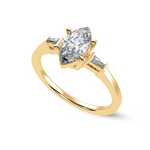 Load image into Gallery viewer, 30-Pointer Marquise Cut Solitaire with Baguette Diamond Accents 18K Yellow Gold Ring JL AU 1228Y   Jewelove.US
