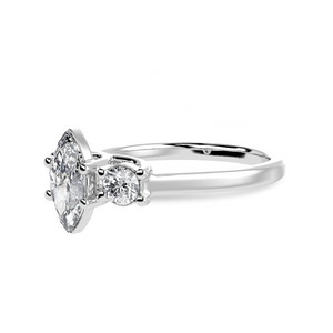 30-Pointer Marquise Cut Solitaire Diamond Accents Platinum Ring JL PT 1236   Jewelove.US