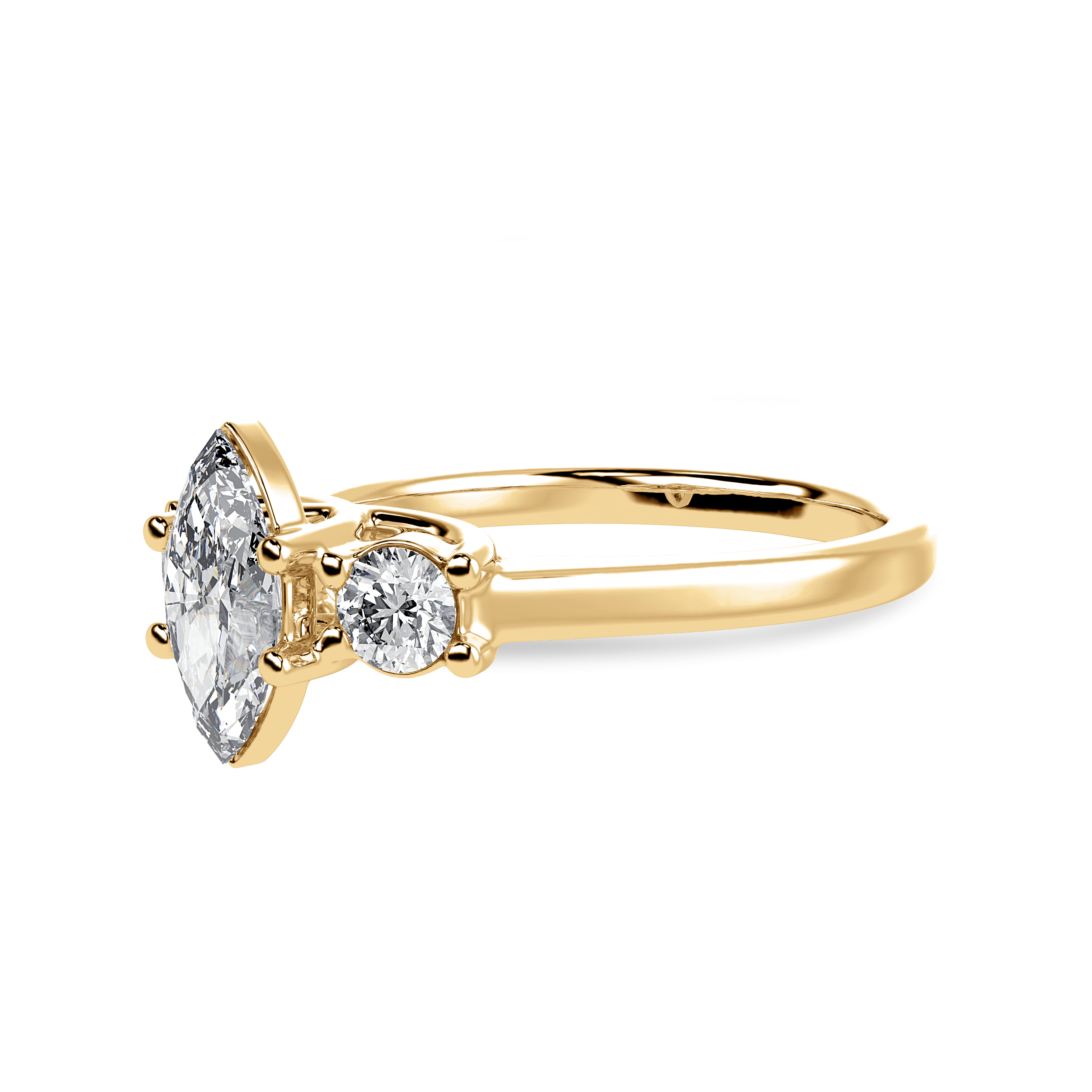 30-Pointer Marquise Cut Solitaire Diamond Accents 18K Yellow Gold Ring JL AU 1236Y   Jewelove.US