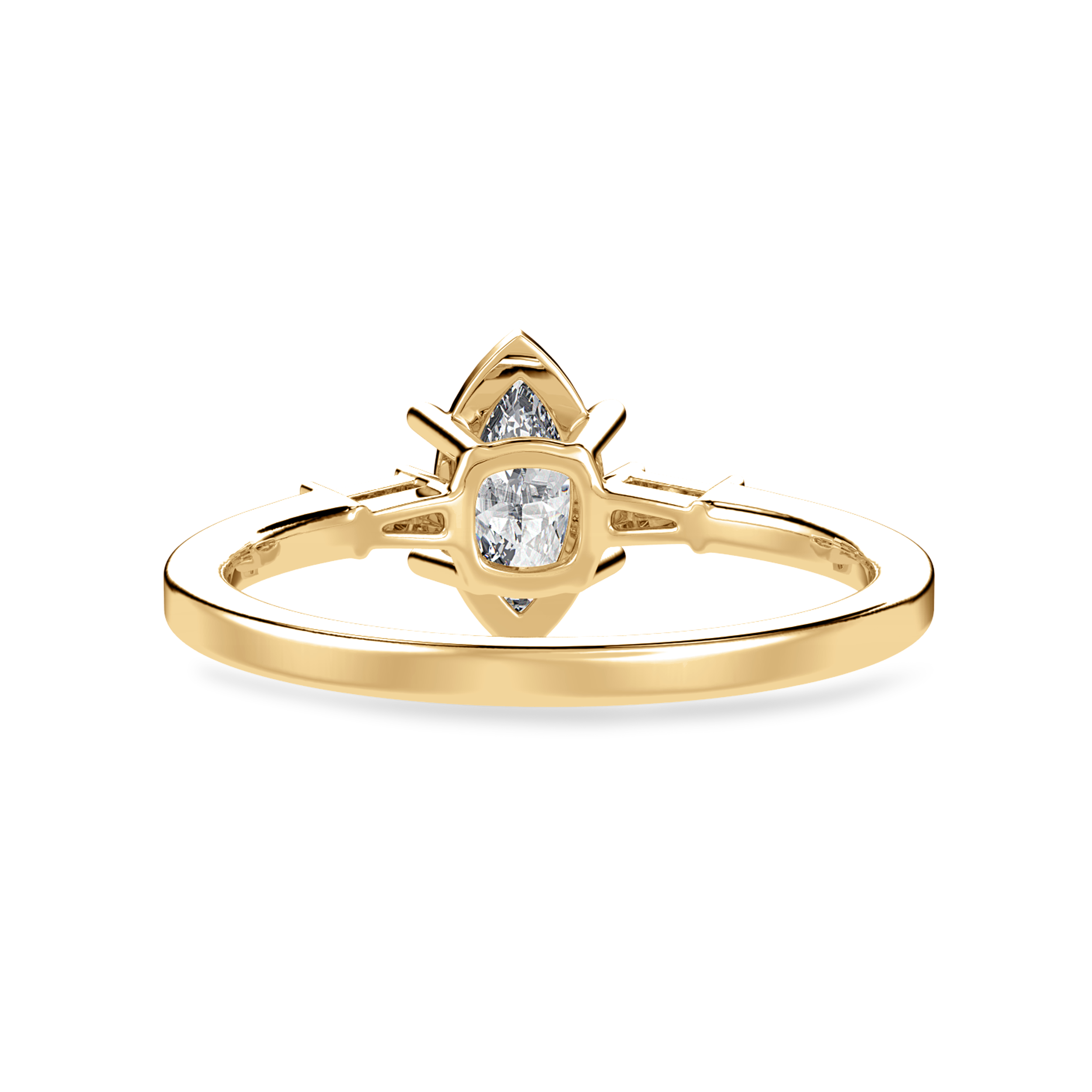 30-Pointer Marquise Cut Solitaire with Baguette Diamond Accents 18K Yellow Gold Ring JL AU 1228Y   Jewelove.US