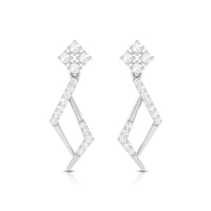 Platinum Hanging Clusters Earrings with Diamonds for Women JL PT E N-1  VVS-GH Jewelove.US