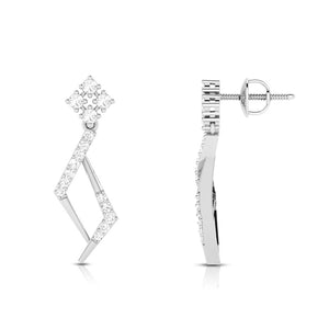 Platinum Hanging Clusters Earrings with Diamonds for Women JL PT E N-1   Jewelove.US