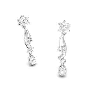 Designer Beautiful Platinum Earrings with Diamonds for Women JL PT E N-33   Jewelove.US