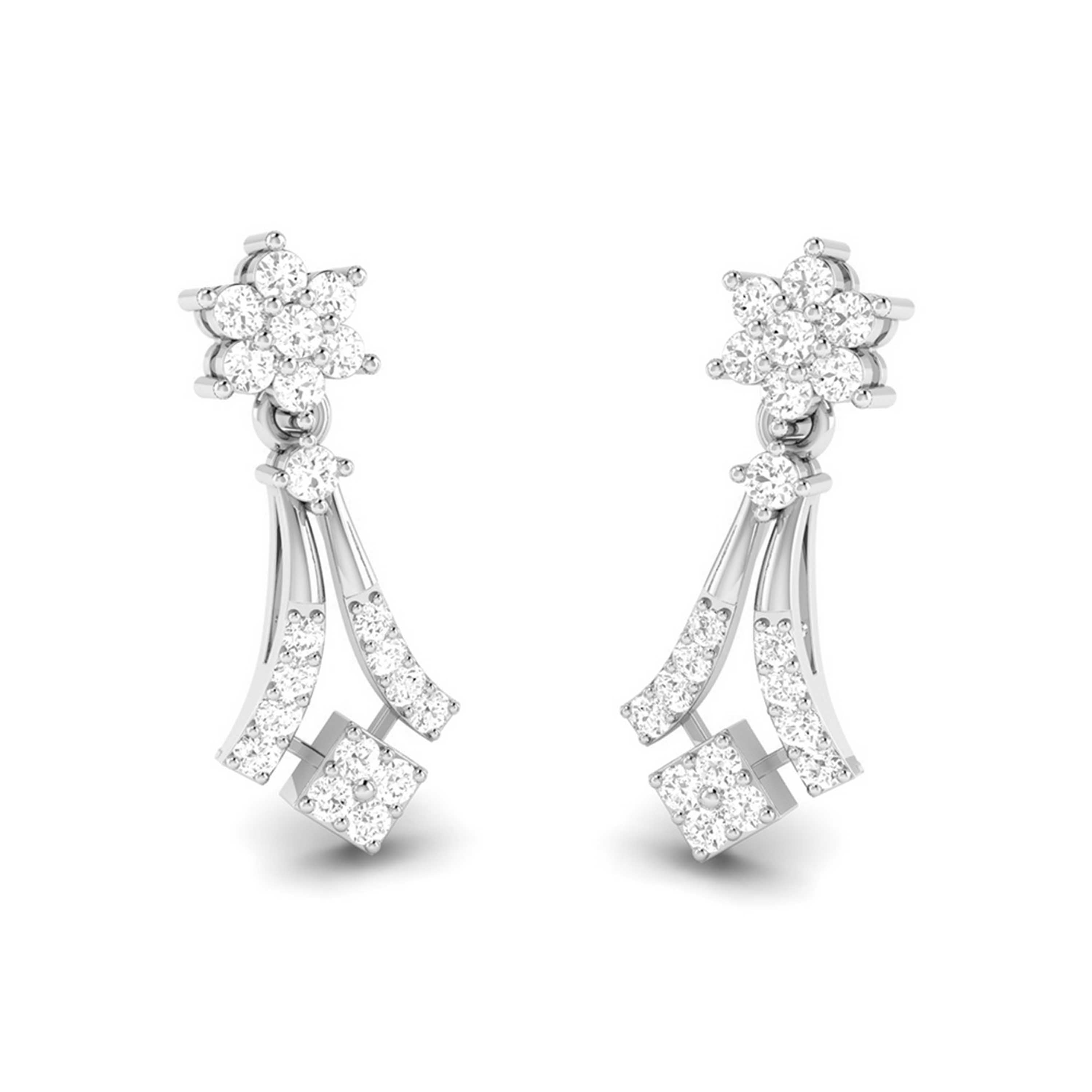 Beautiful Platinum Earrings with Diamonds for Women JL PT E N-40   Jewelove.US