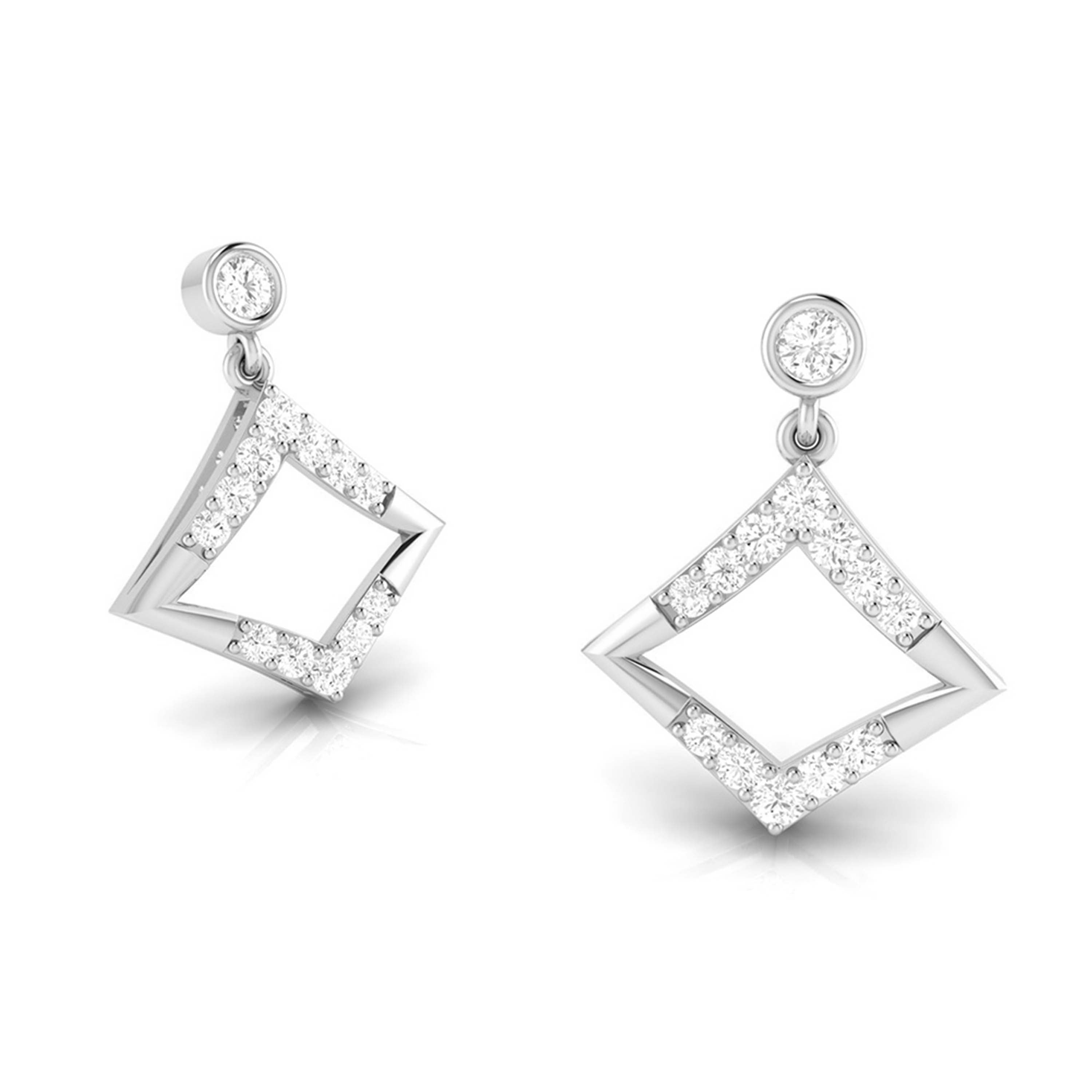 Designer Platinum Earrings with Diamonds for Women JL PT E N-45   Jewelove.US