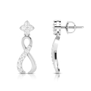 Designer Platinum Earrings with Diamonds for Women JL PT E N-50   Jewelove.US