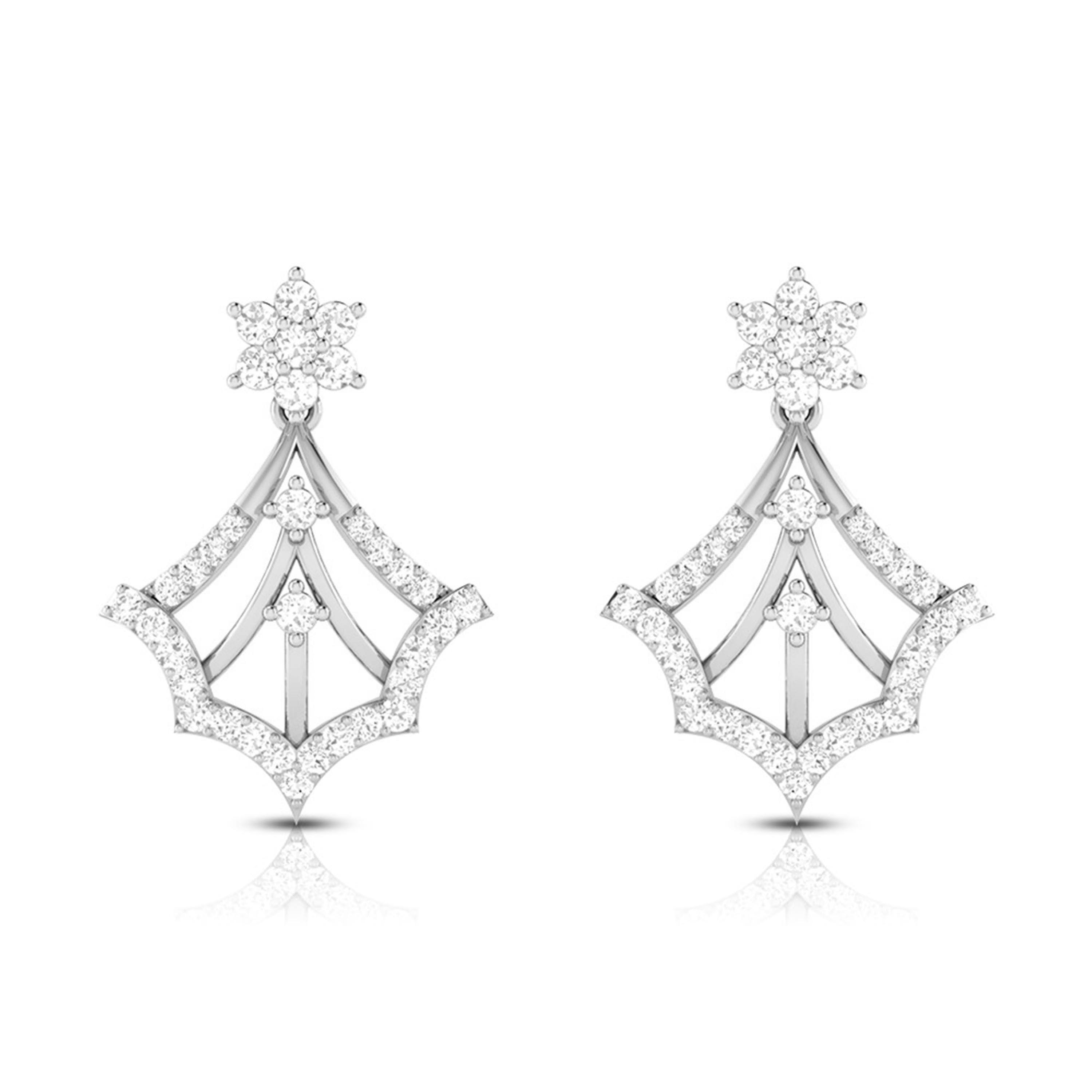 Designer Platinum Earrings with Diamonds for Women JL PT E NK-40  VVS-GH Jewelove.US