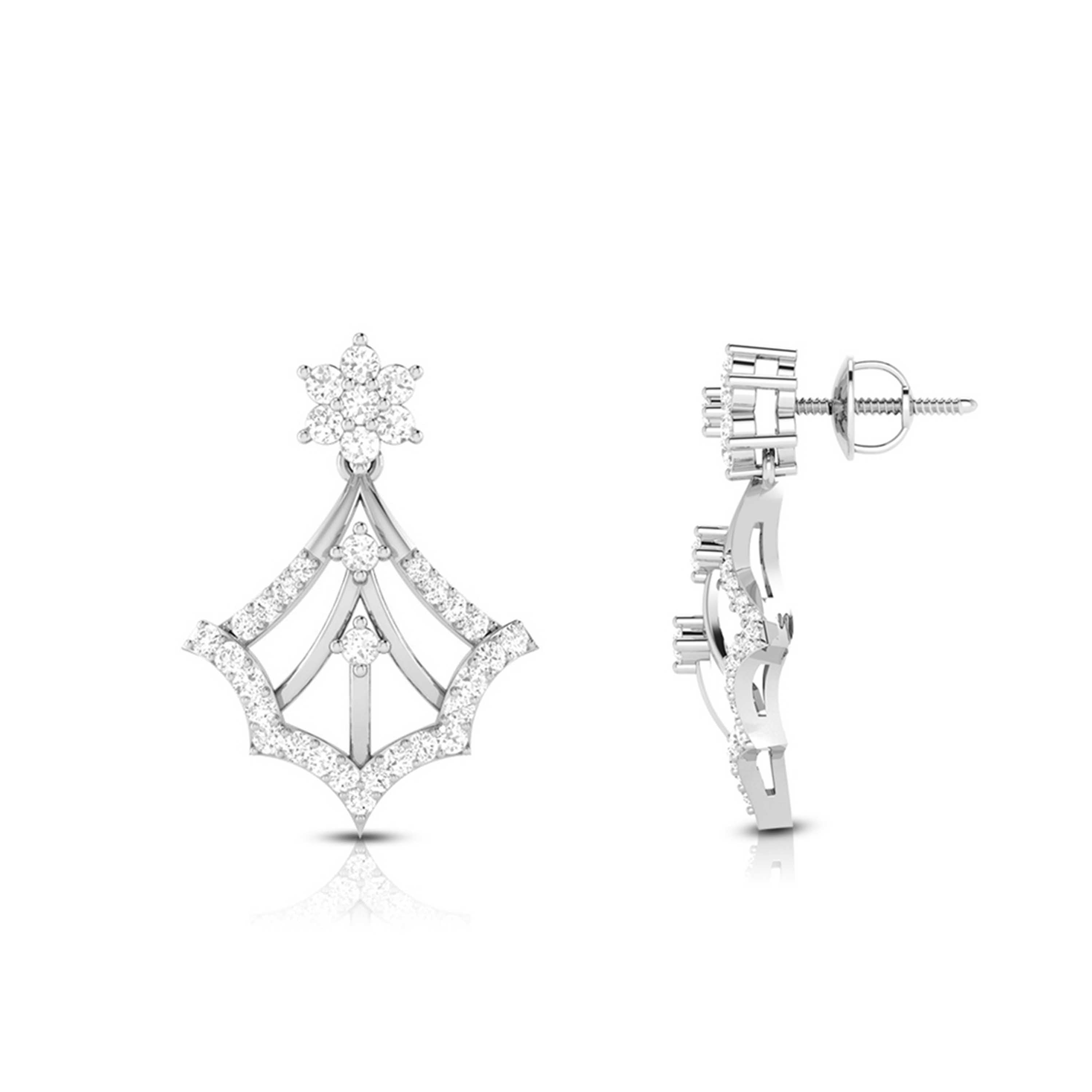 Designer Platinum Earrings with Diamonds for Women JL PT E NK-40   Jewelove.US