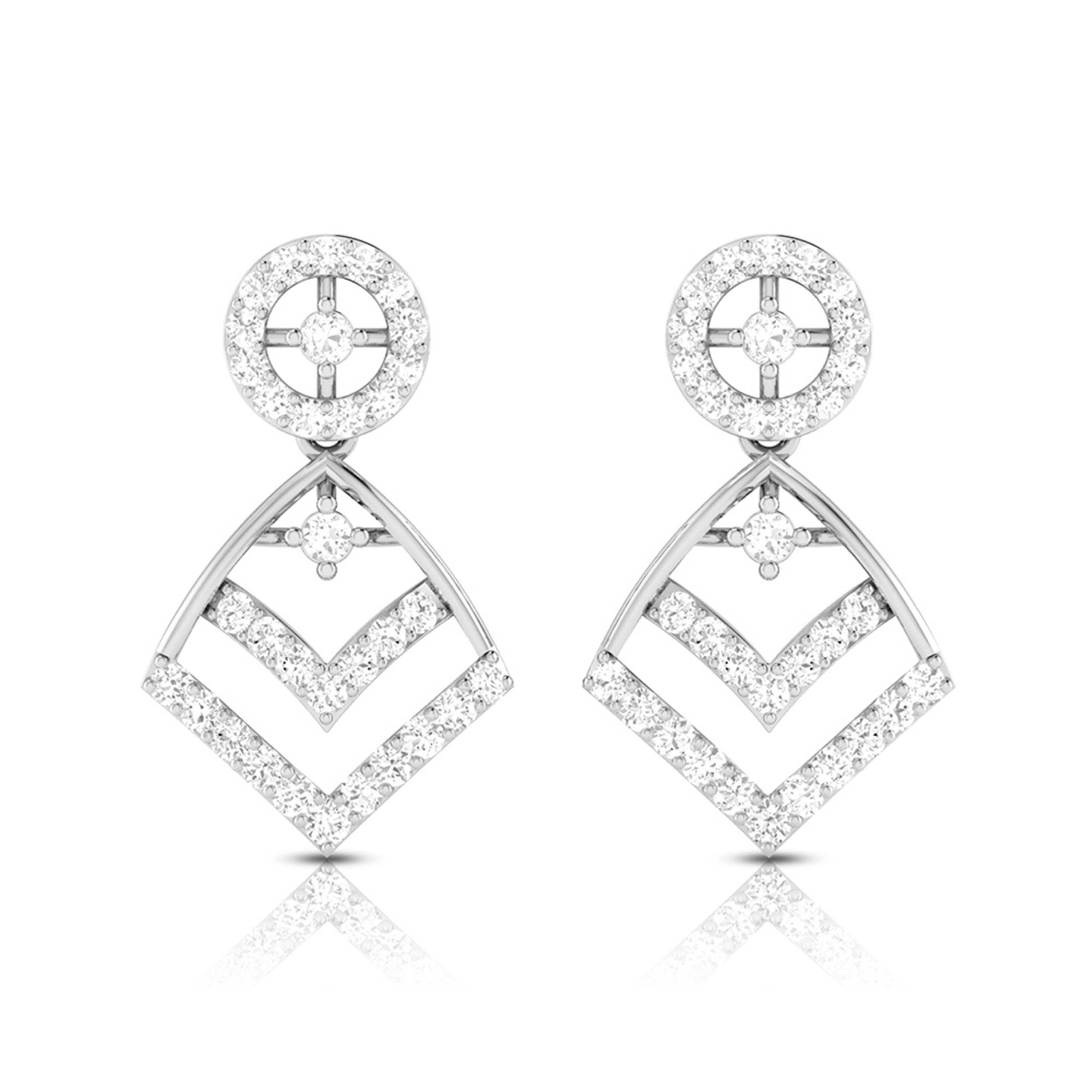 Platinum Earrings with Diamonds for Women JL PT E NK-56  VVS-GH Jewelove.US