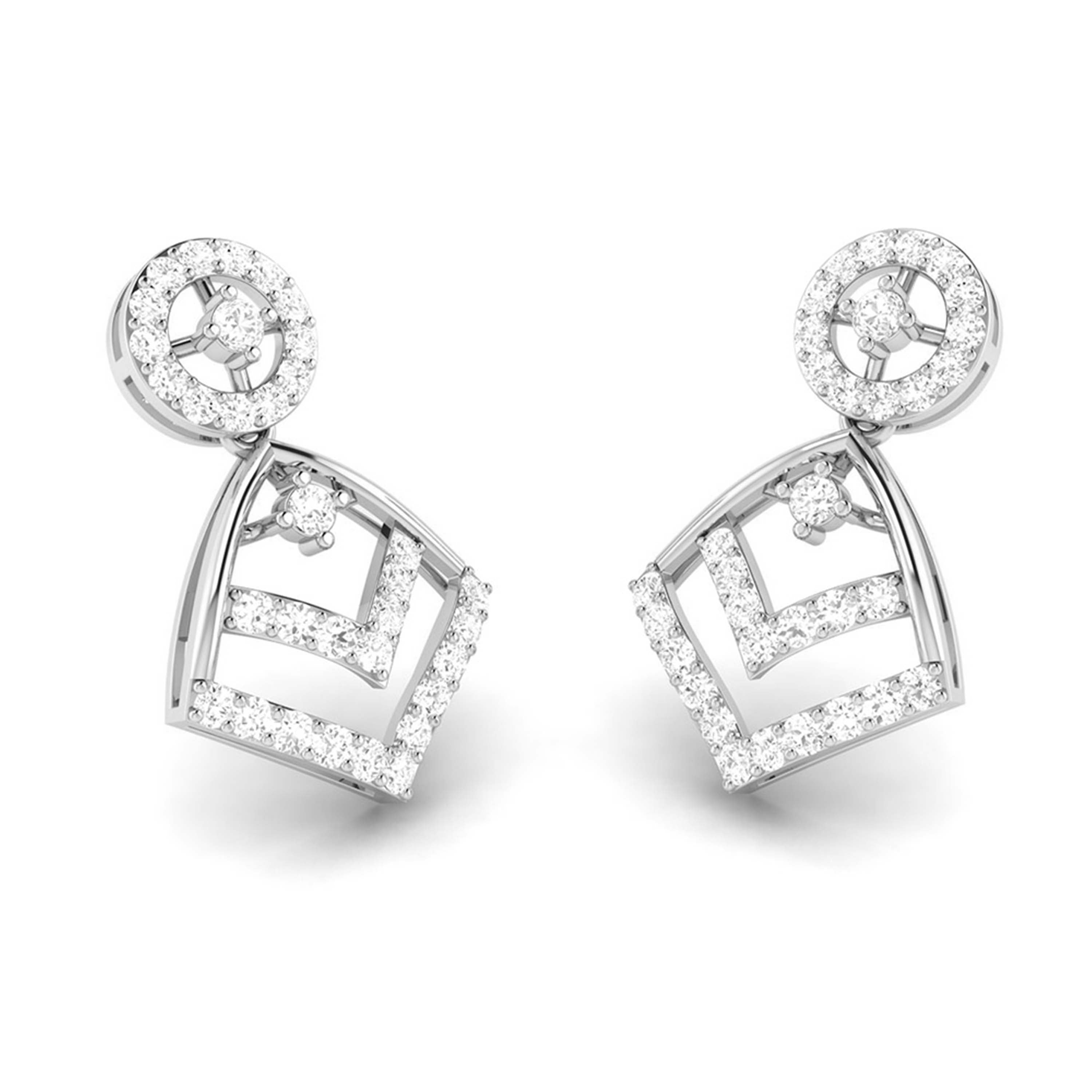 Platinum Earrings with Diamonds for Women JL PT E NK-56   Jewelove.US