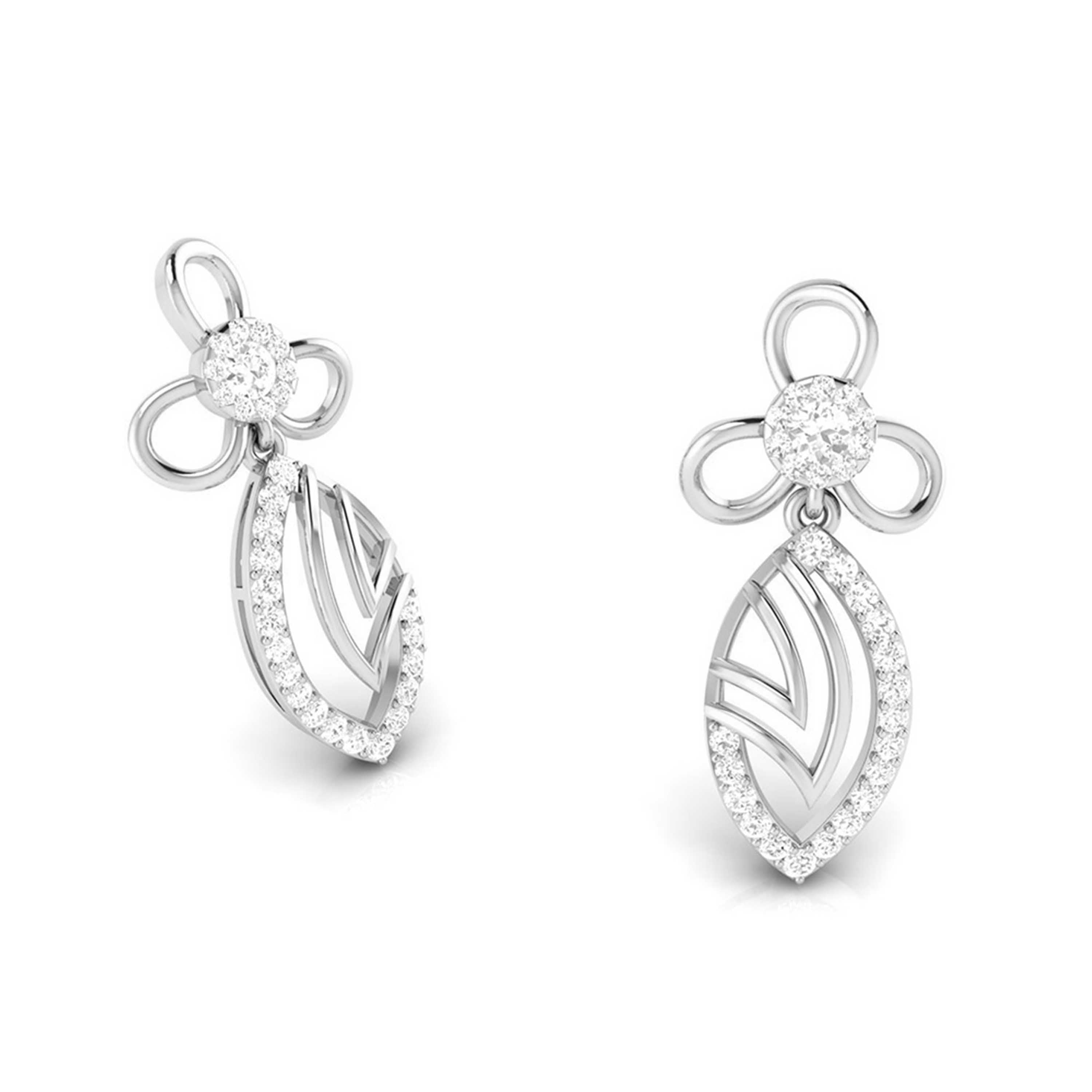 Designer Platinum Earrings with Diamonds for Women JL PT E NK-57   Jewelove.US