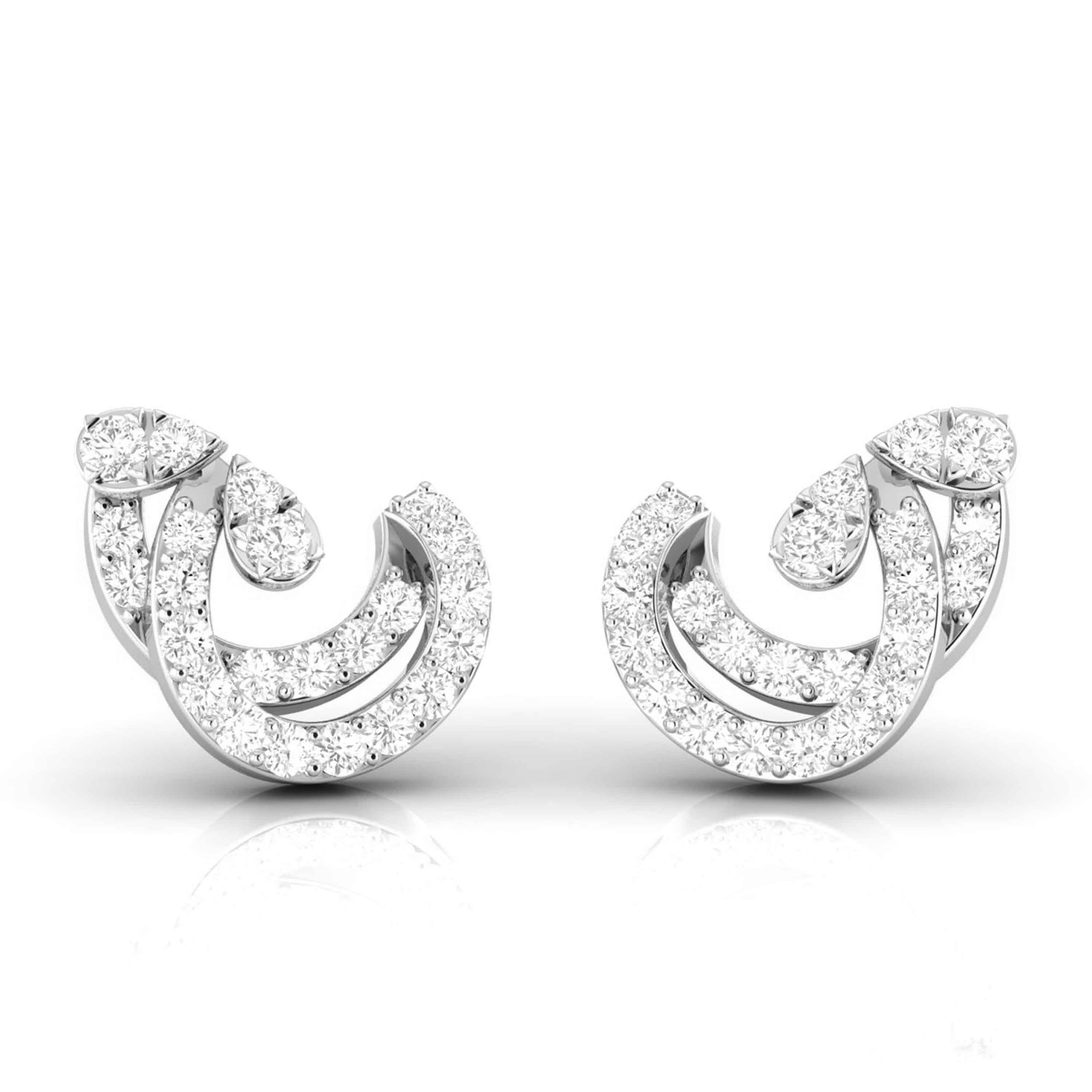 New Fashionable Platinum Diamond Earrings for Women JL PT E OLS 31  VVS-GH Jewelove.US