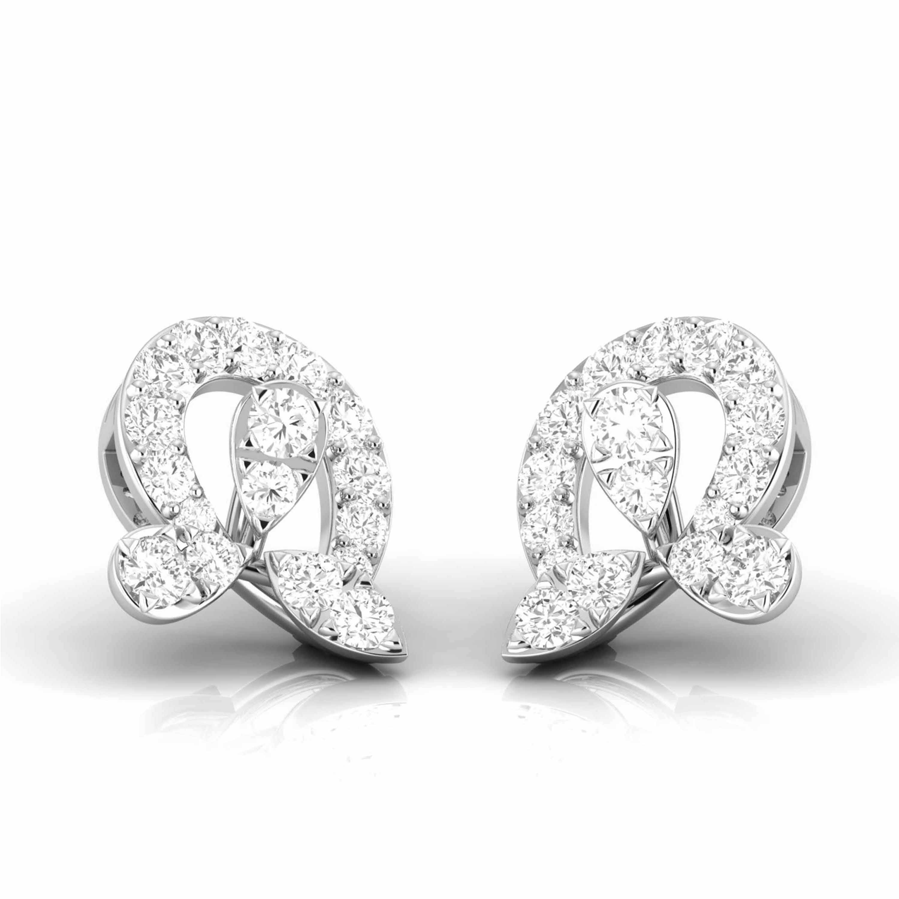 Designer Platinum Diamond Earrings for Women JL PT E OLS 33   Jewelove.US