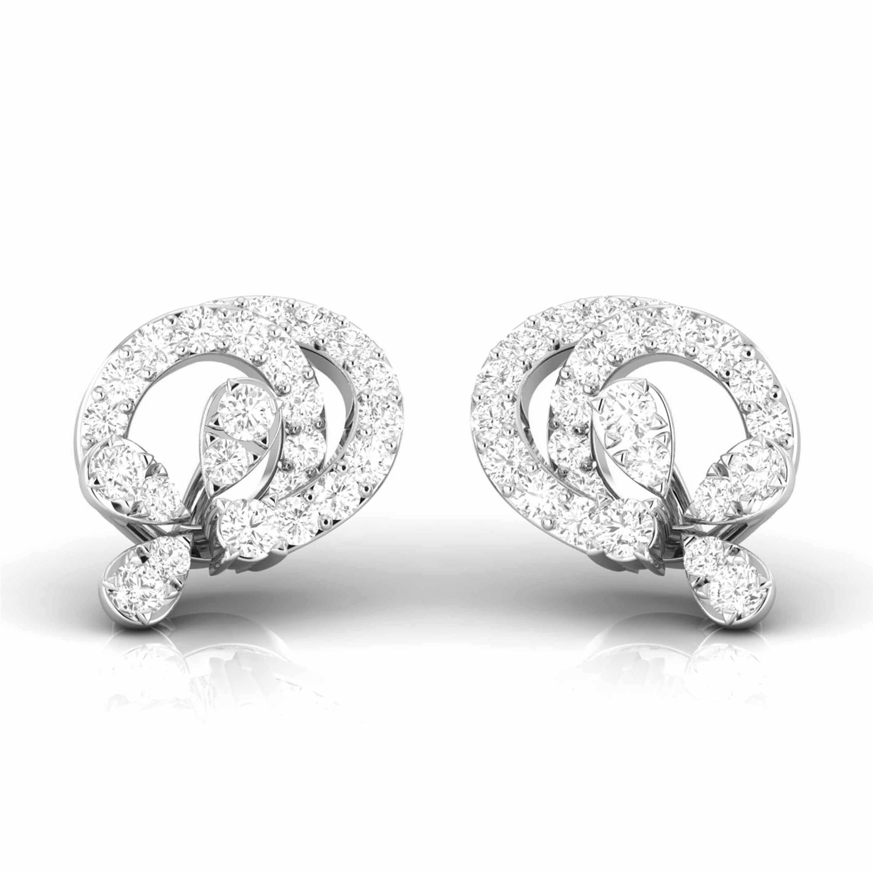 Designer Platinum Diamond Earrings for Women JL PT E OLS 35   Jewelove.US